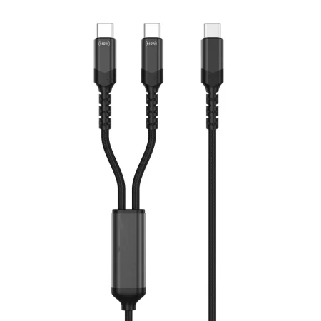 Rixus 2-in-1 USB-C-splitterkabel 140 W